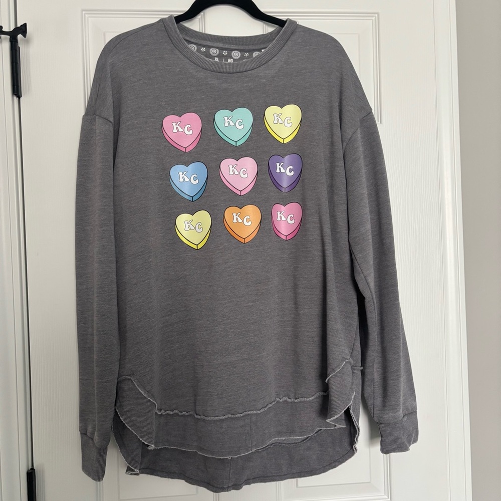 New XL Royce “KC” hearts Kansas City Gray Sweatshirtrt